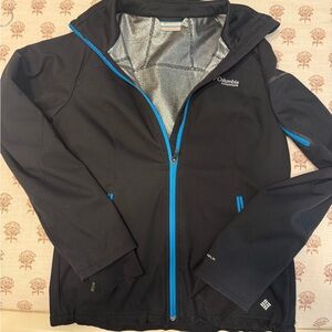 Columbia Titanium Black Jacket with Blue Details